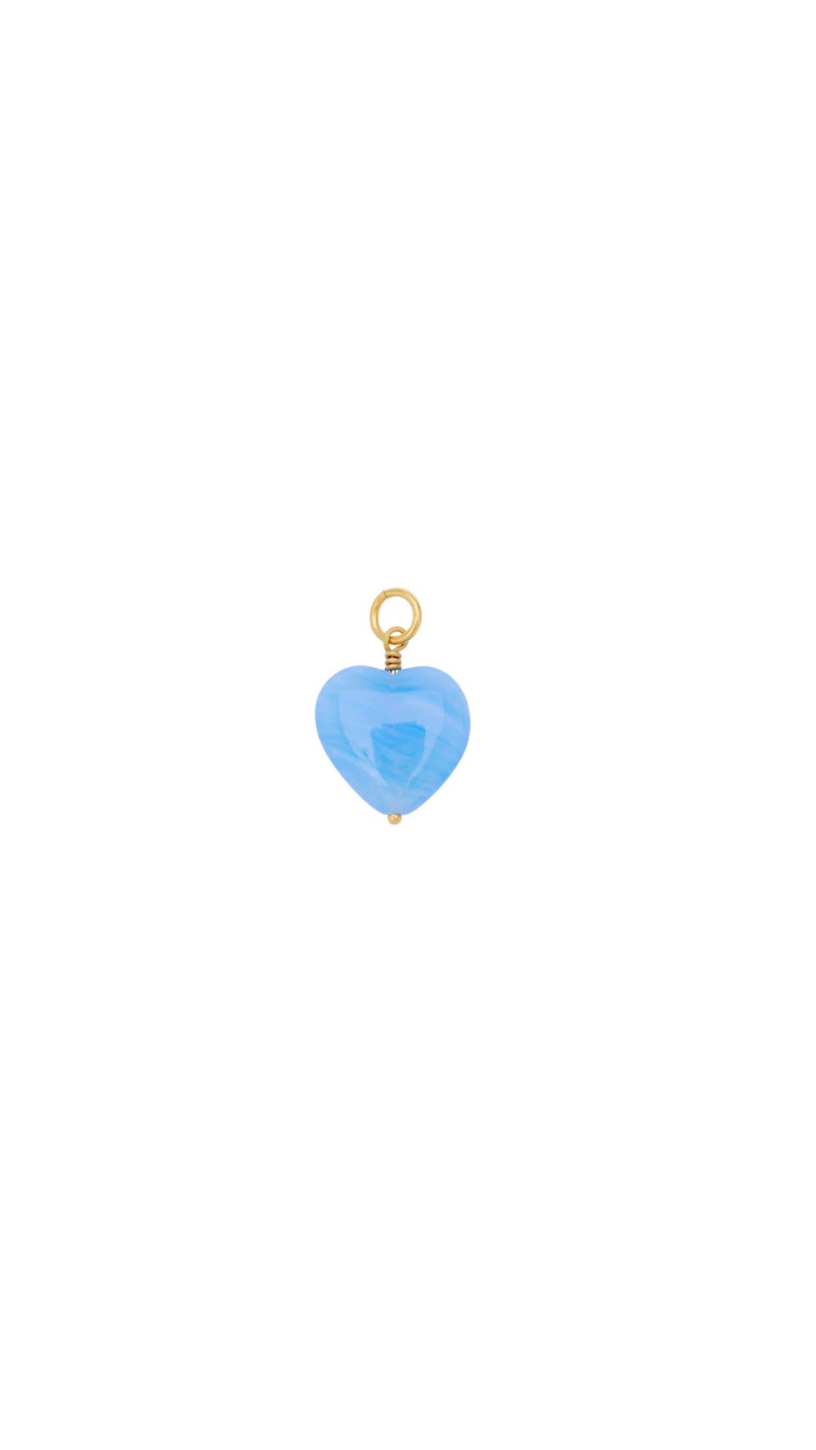 French Grande heart pendant - FG/Blue