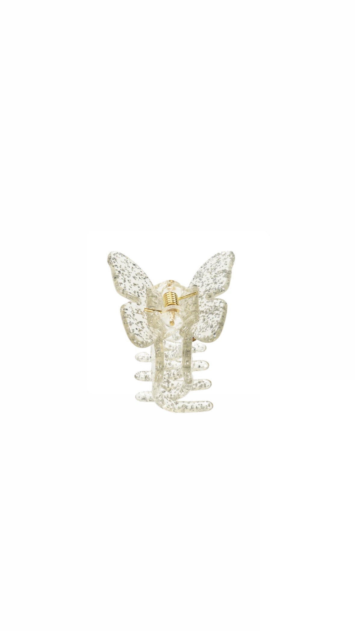 Small butterfly claw - Silver glitter
