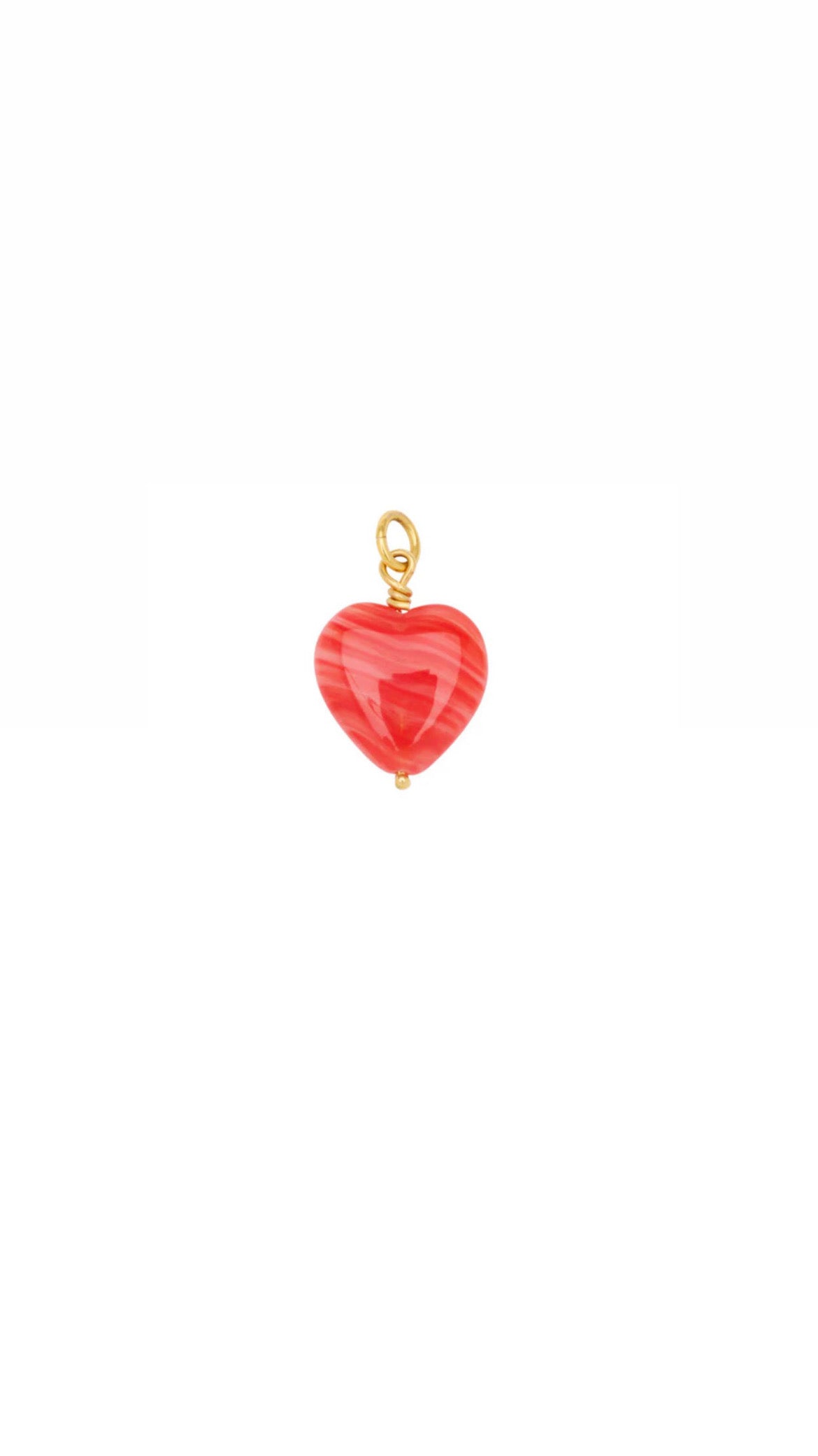 French Grande heart pendant - FG/Red